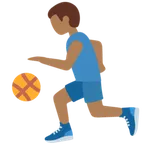 man bouncing ball: medium-dark skin tone สำหรับแพลตฟอร์ม X / Twitter