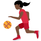 woman bouncing ball: dark skin tone עבור פלטפורמת X / Twitter