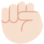 raised fist: light skin tone untuk platform X / Twitter