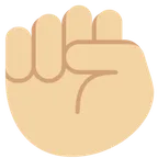 raised fist: medium-light skin tone per la piattaforma X / Twitter