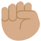 raised fist: medium skin tone per la piattaforma X / Twitter
