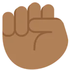 raised fist: medium-dark skin tone per la piattaforma X / Twitter