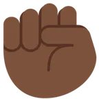raised fist: dark skin tone für X / Twitter Plattform