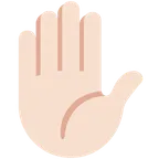 raised hand: light skin tone per la piattaforma X / Twitter