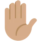 raised hand: medium skin tone pentru platforma X / Twitter