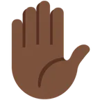 raised hand: dark skin tone pentru platforma X / Twitter