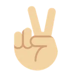 victory hand: medium-light skin tone untuk platform X / Twitter
