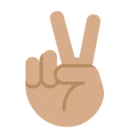 victory hand: medium skin tone สำหรับแพลตฟอร์ม X / Twitter