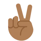 victory hand: medium-dark skin tone per la piattaforma X / Twitter