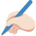 writing hand: light skin tone untuk platform X / Twitter
