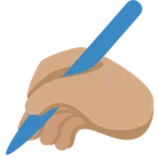 writing hand: medium skin tone per la piattaforma X / Twitter