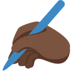 writing hand: dark skin tone pentru platforma X / Twitter