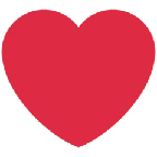 red heart til X / Twitter platform
