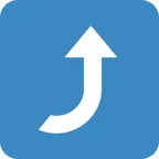 right arrow curving up for X / Twitter-plattformen